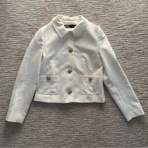 Zara Cream blazer Jacket with gold buttons